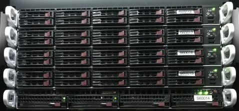 Stack of rack servers from Hosterion's dedicated-server page